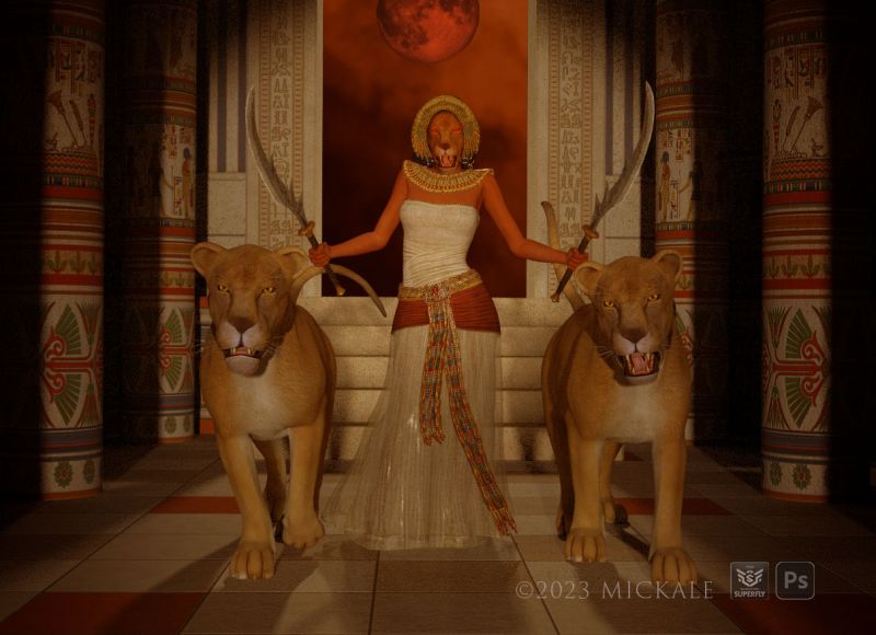 Mekhit
Egyptian Goddess of war, Mekhit, depicted as a roaring lioness and associated with the moon.
Keywords: Egypt goddess war lioness