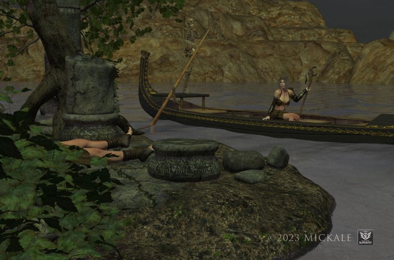 The Returning, Part 2
"After watching the empty returning ships, the Princess felt sharp, stabbing pains in her back. She then woke up on the Ferryman's boat. Her sense of coming evil was correct."
