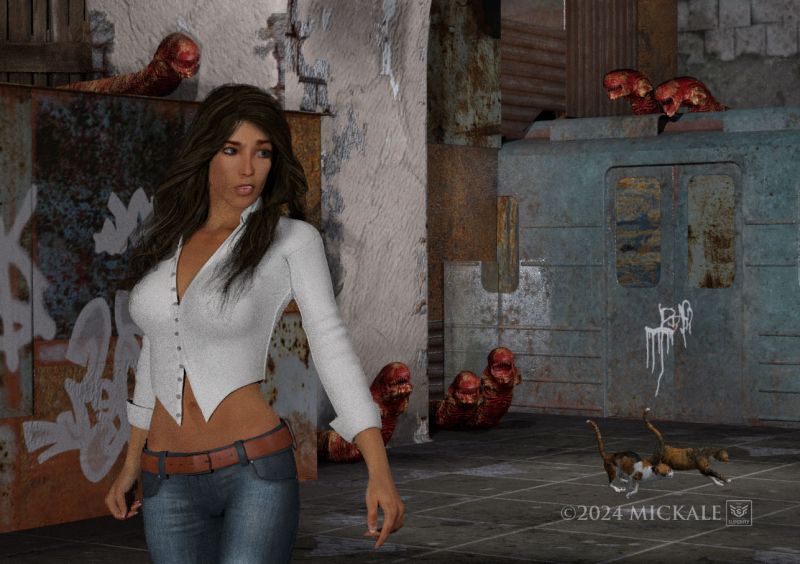 Last Passenger Beware
"Never be the last passenger of the last train at the last metro station.Strange and evil things lurk in the shadows."

playing with a little suspense and horror. thanks for looking, enjoy.
(B-Rock’s Flirty Girl, Hivewire’s house cat, Summoner’s Chest Buster, Applejack’s Metro)
