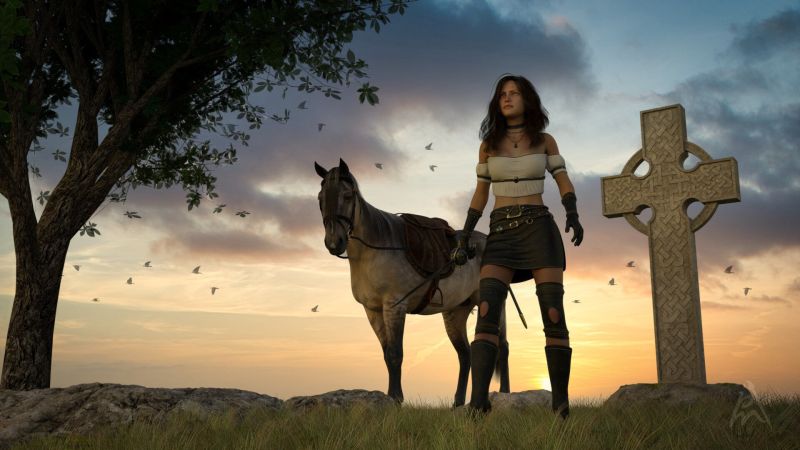 Highlands ~ TOTW Winner 3/4/23
She has a good overview from this hill.

Thank you for taking a look.
Keywords: horse tree cross TOTW Winner 3/4/23