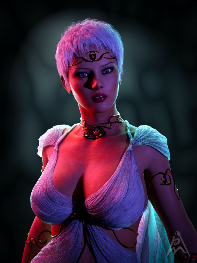 Lorraine
Some days ago I playing around with the free Dope Runner Iray Lights by iotafx and I am happy with the result. She is a G2F with G8F Teena hair (my favorite hair). The background I created in GIMP.

Items used:
Dope Runner Iray Lights by iotafx (freebie at RenderHub)
Lorraine (G2F) by Digital Touch (Daz3D)
Teena Hair for Genesis 8 Female(s) by Vyusur (RenderHub and Daz3D)
FireBride by Arki (Daz3D)
Keywords: lighting