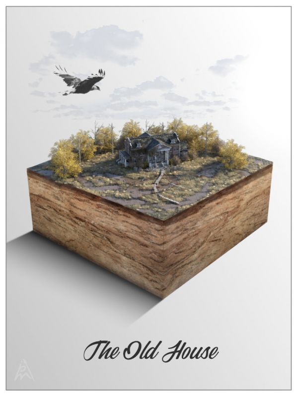 The Old House
This image is a combination of a 3D Daz Studio  Iray render (the house with the environment) combined in a 2D (3D looking) scene. Image created with Affinity Photo.
Keywords: landscape