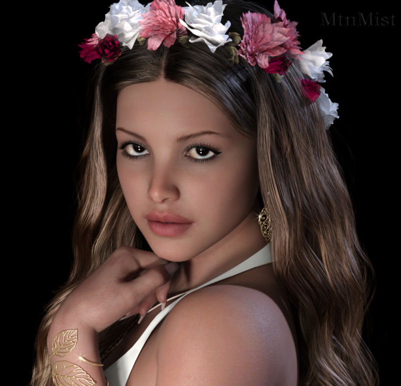 Simple portrait
~TOTW Winner 10/8/22~
Just a simple portrait.   Jewelry is Leaf Life by Fabiana at Rendo, flowers are from Arion Braid.  Character is a combo of several gen8 characters.  Thank you so much for viewing.  :)
Keywords: TOTW Winner 10/8/22