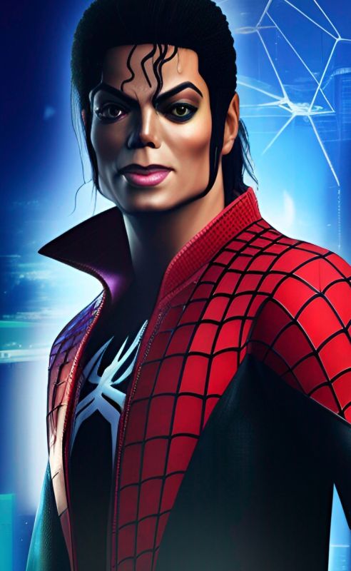 Waco Jaco spider 
I think this is a total unadulterated first Michael Jackson as spiderman  lol 
